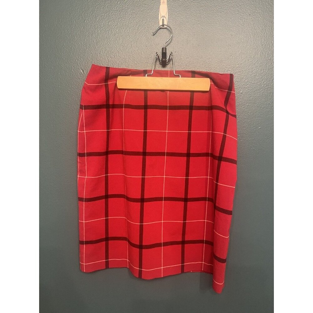 Petite Sophisticate Womens Size 6 Red Multicolor Plaid Lined Skirt